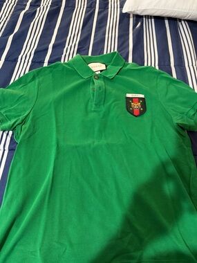 Gucci Green Polo Shirt with Embroidered Crest
